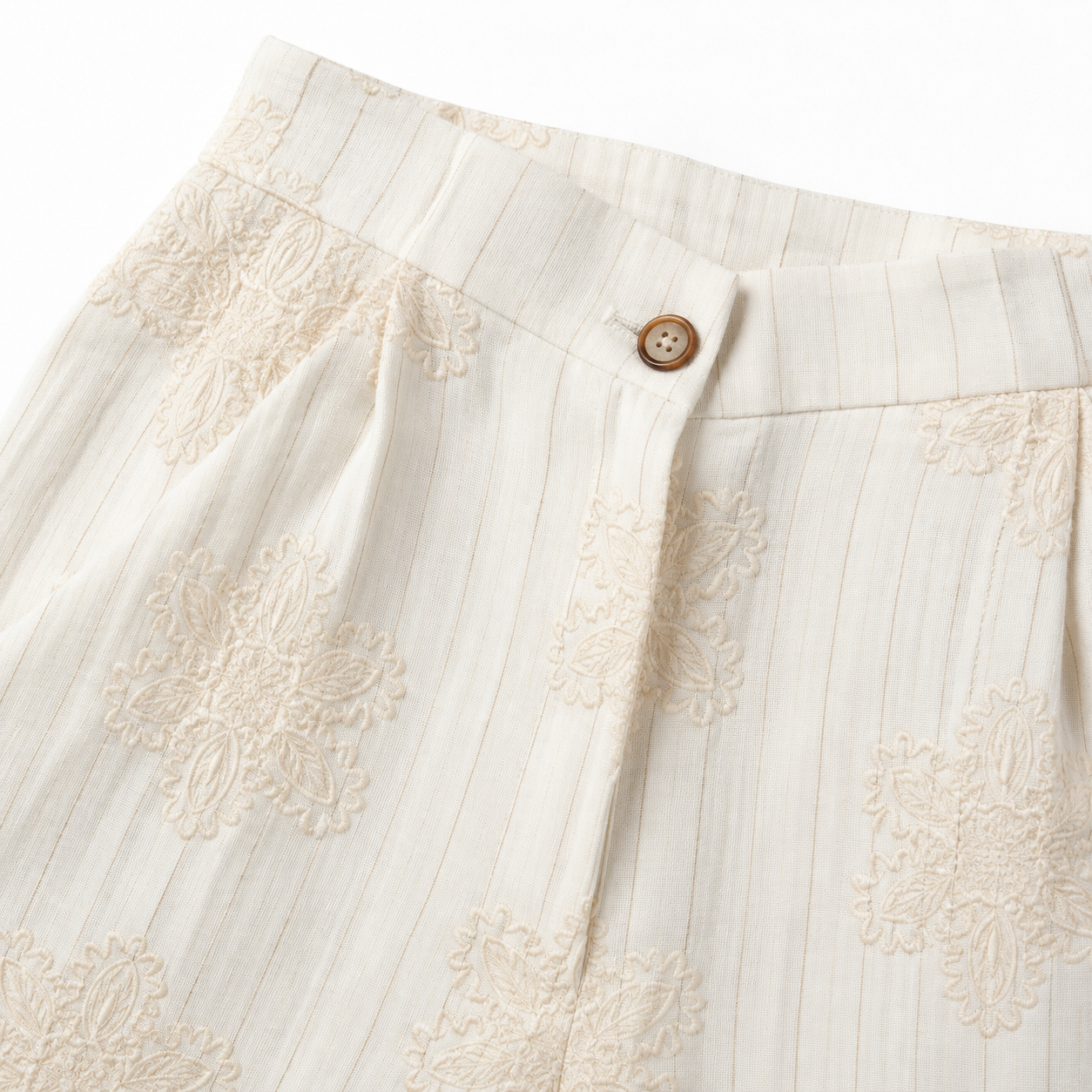 Embroidered Linen Pants 11447