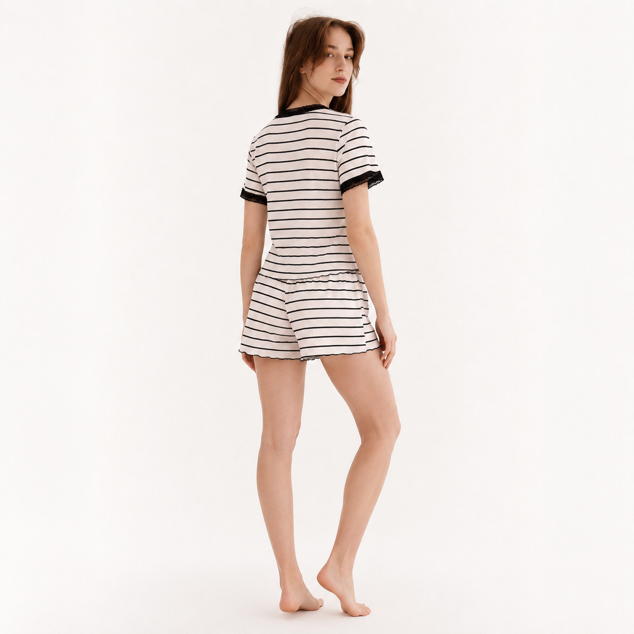 Striped Short Pajama Set 10021