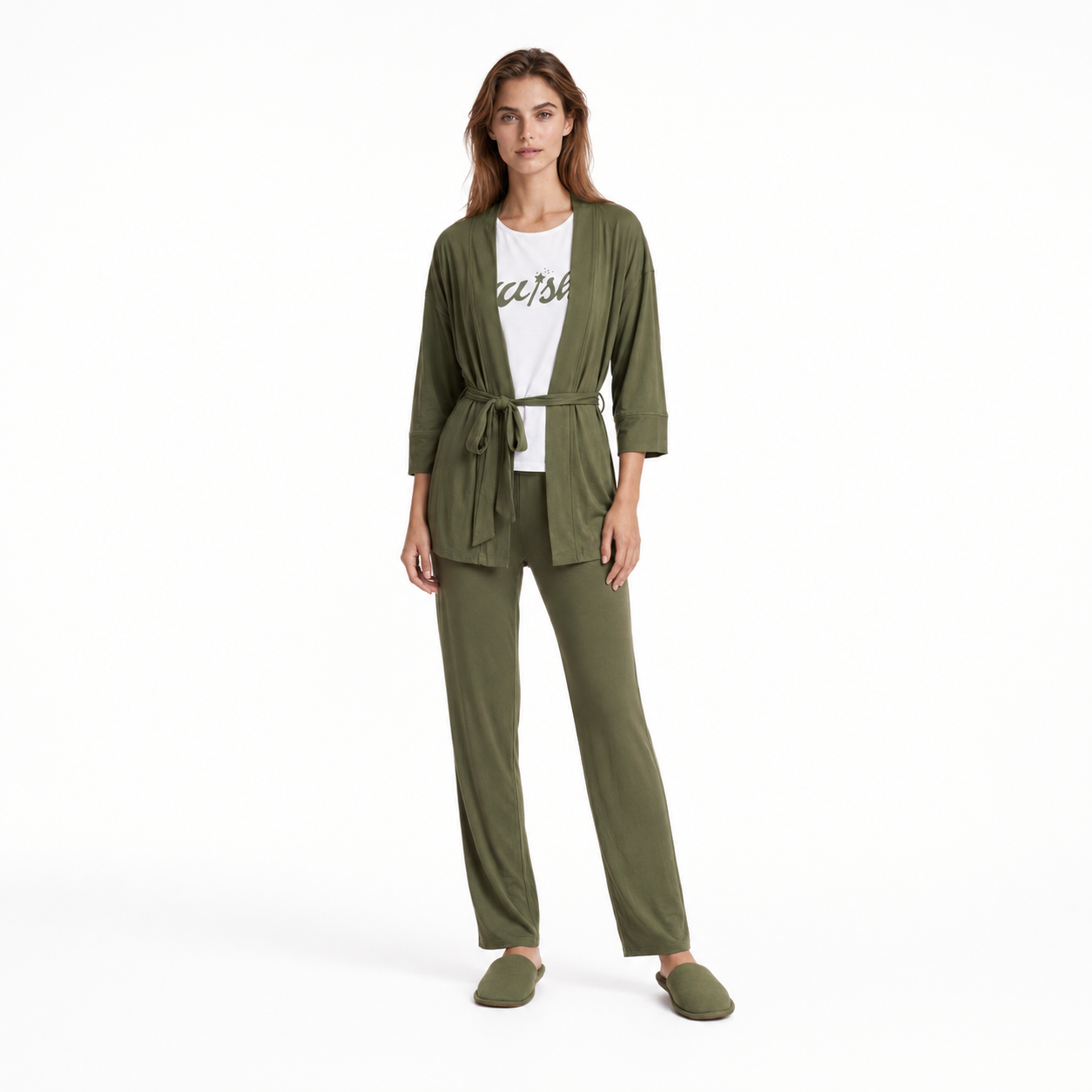 Tie-Front Pajama Set 9603