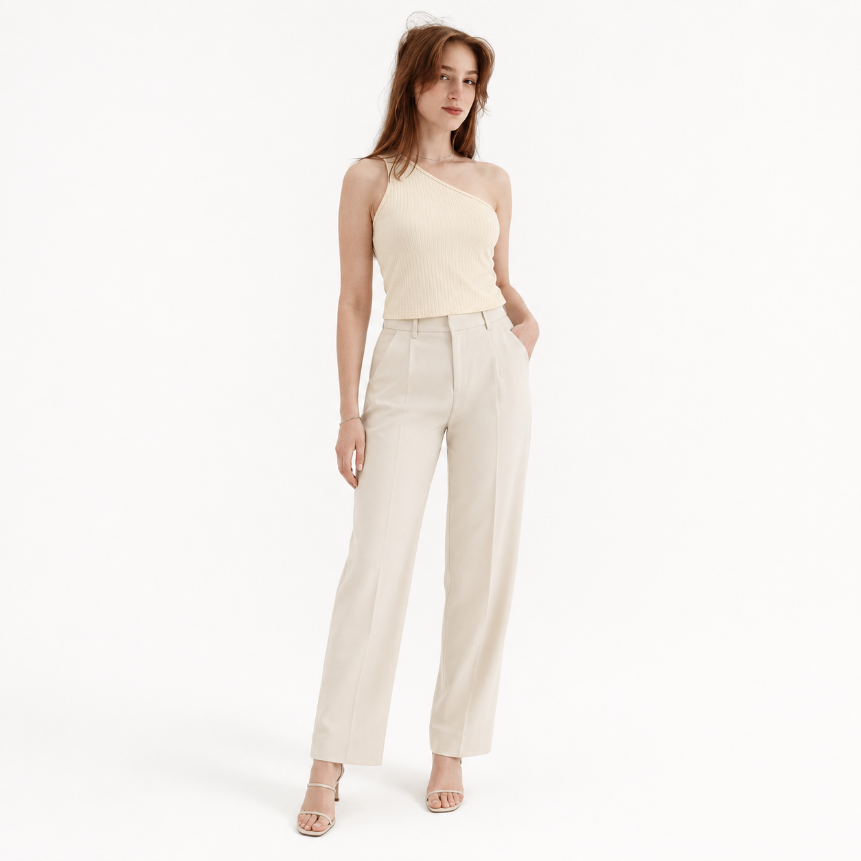 One-Shoulder Ribbed Top 11507
