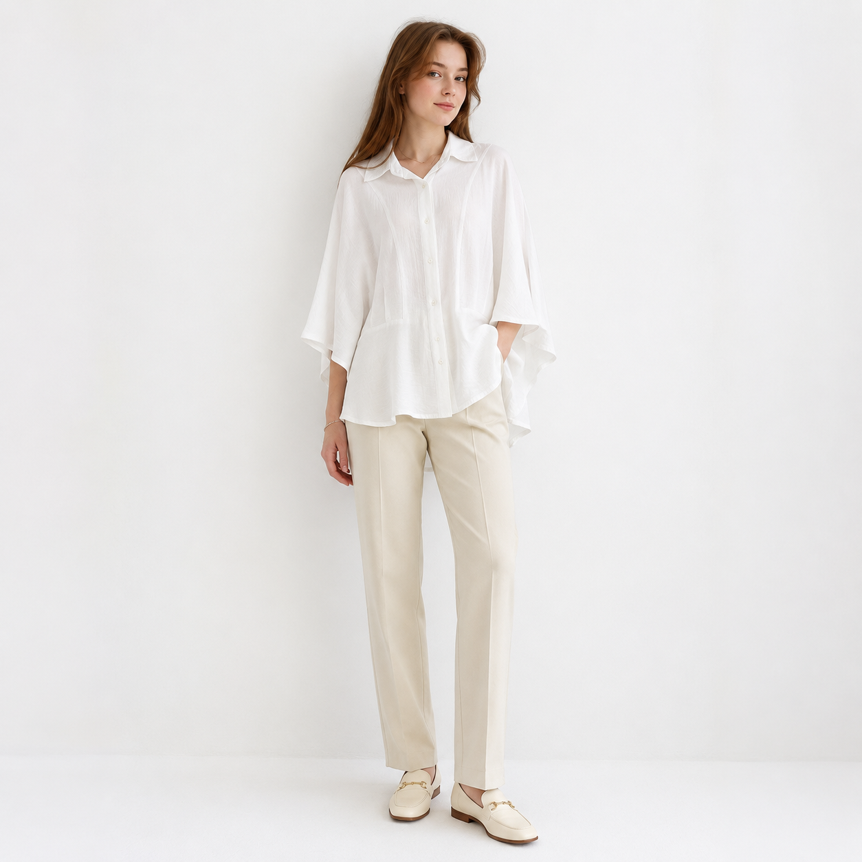 Oversized Poncho Shirt 11511