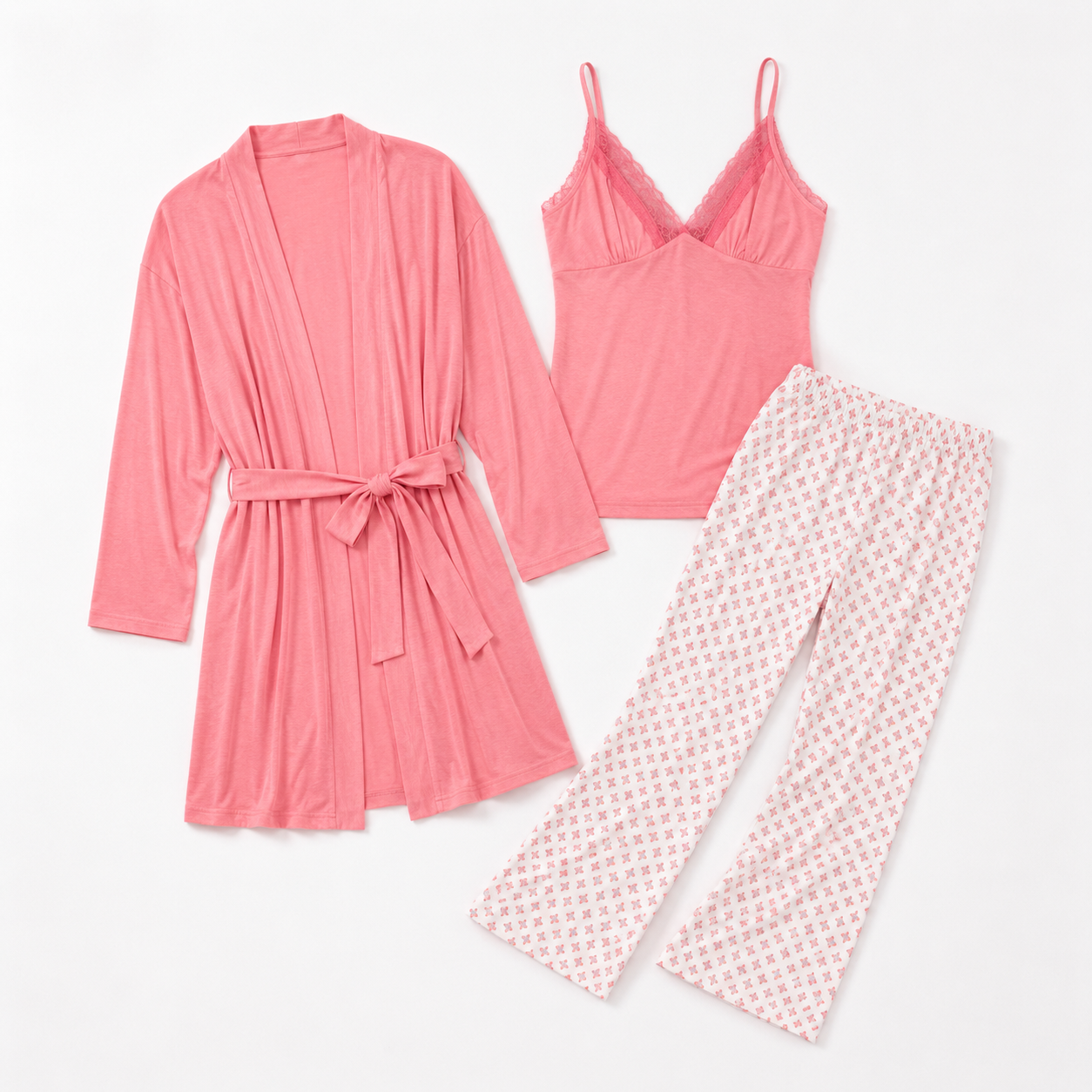 Pajama Set with Robe 10046