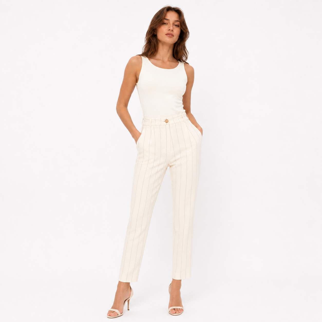 Striped Linen Pants 11446