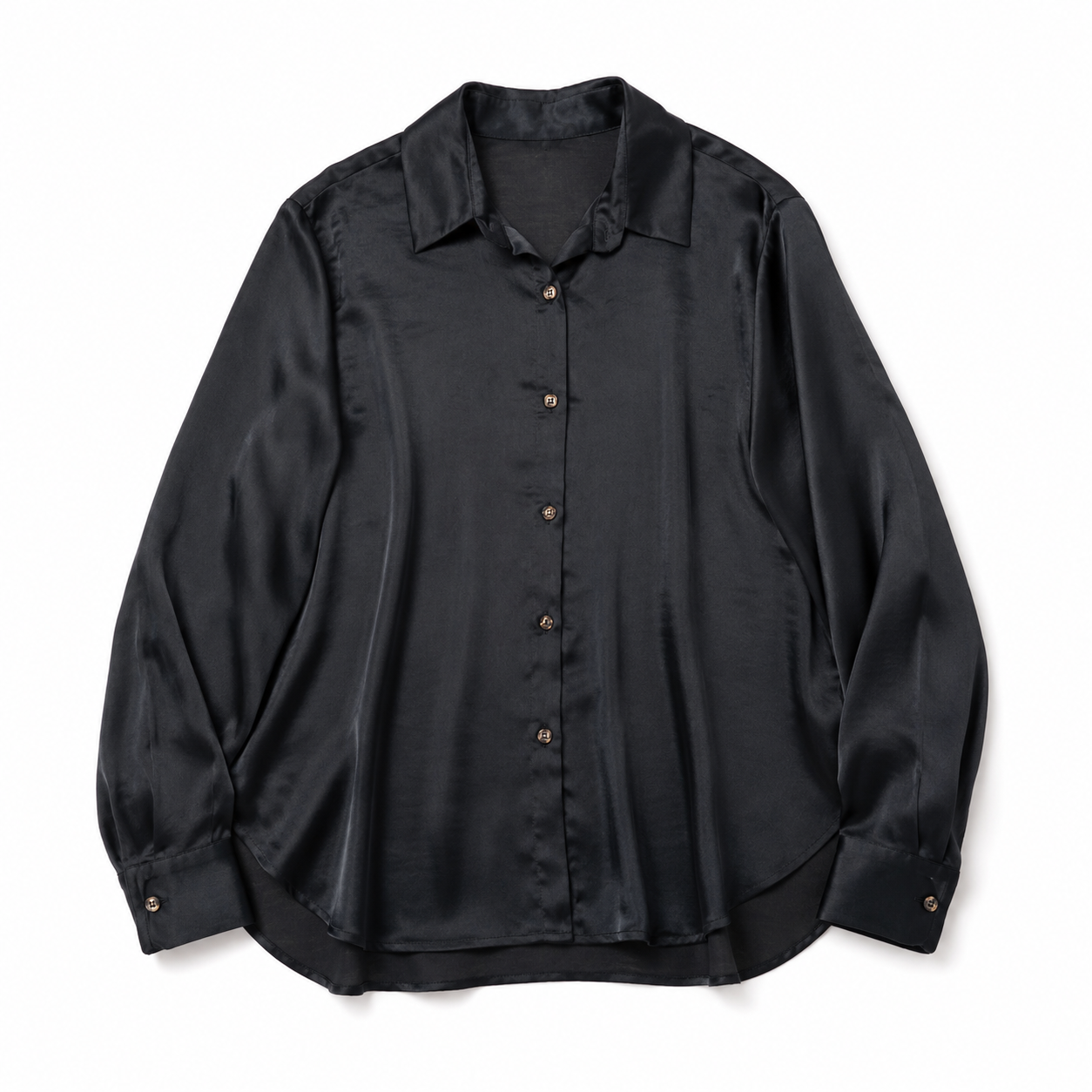 Satin Shirt Black 11346
