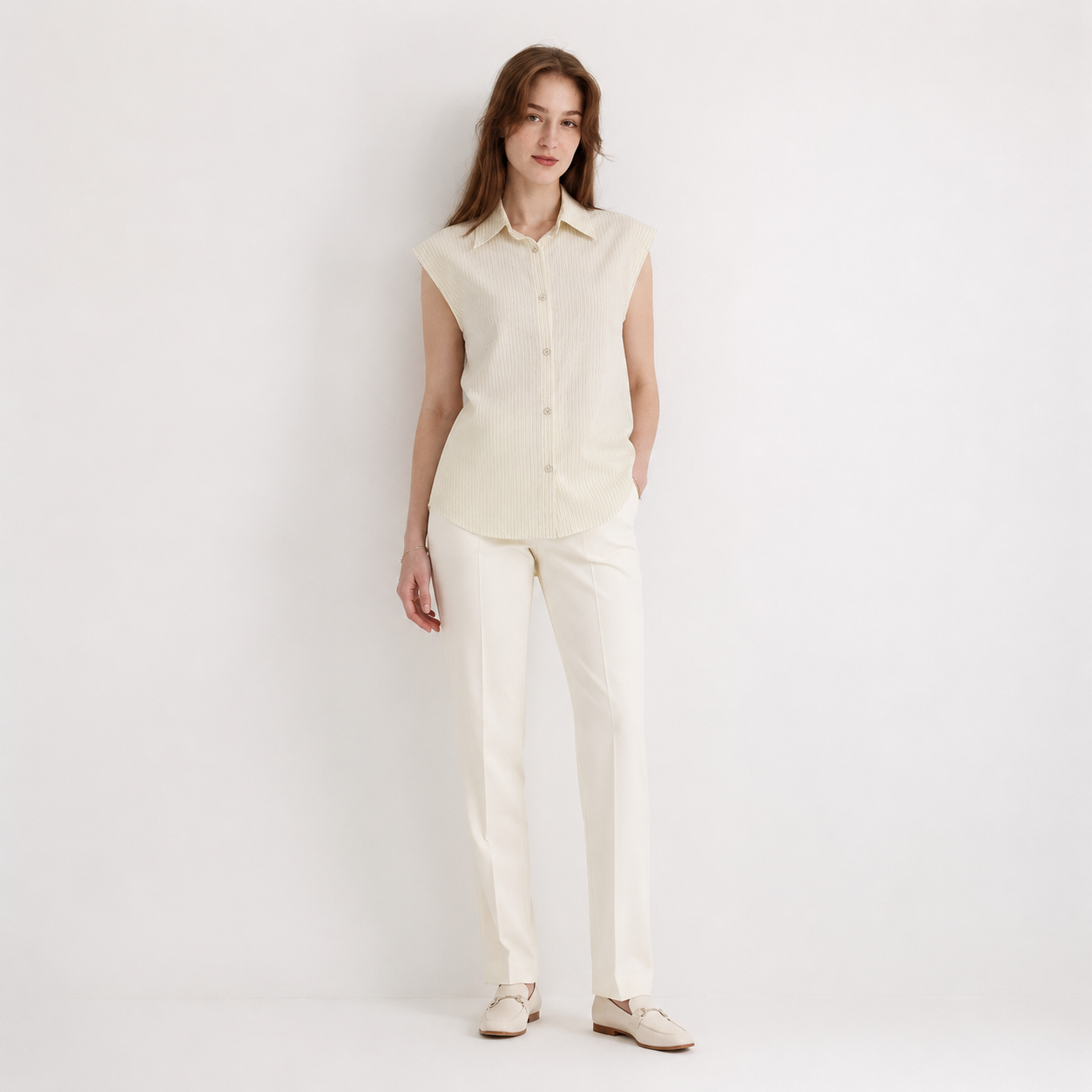 Striped Sleeveless Shirt 11495