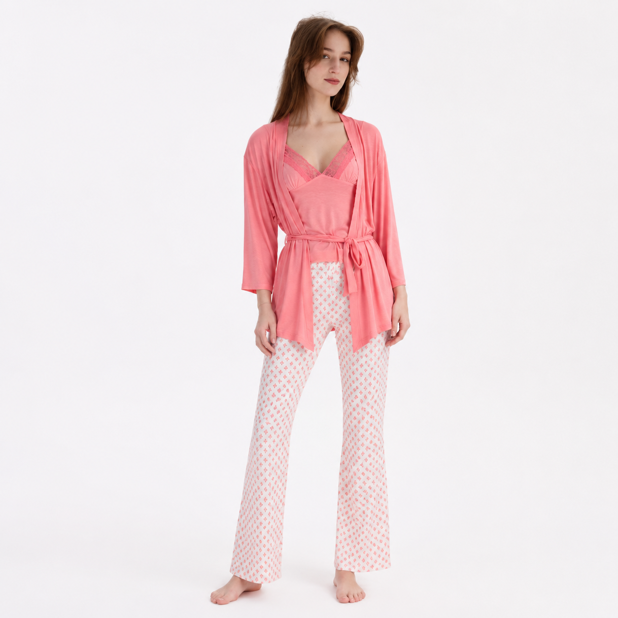 Pajama Set with Robe 10046