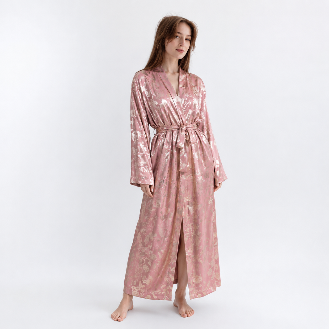 Long Satin Robe 9928