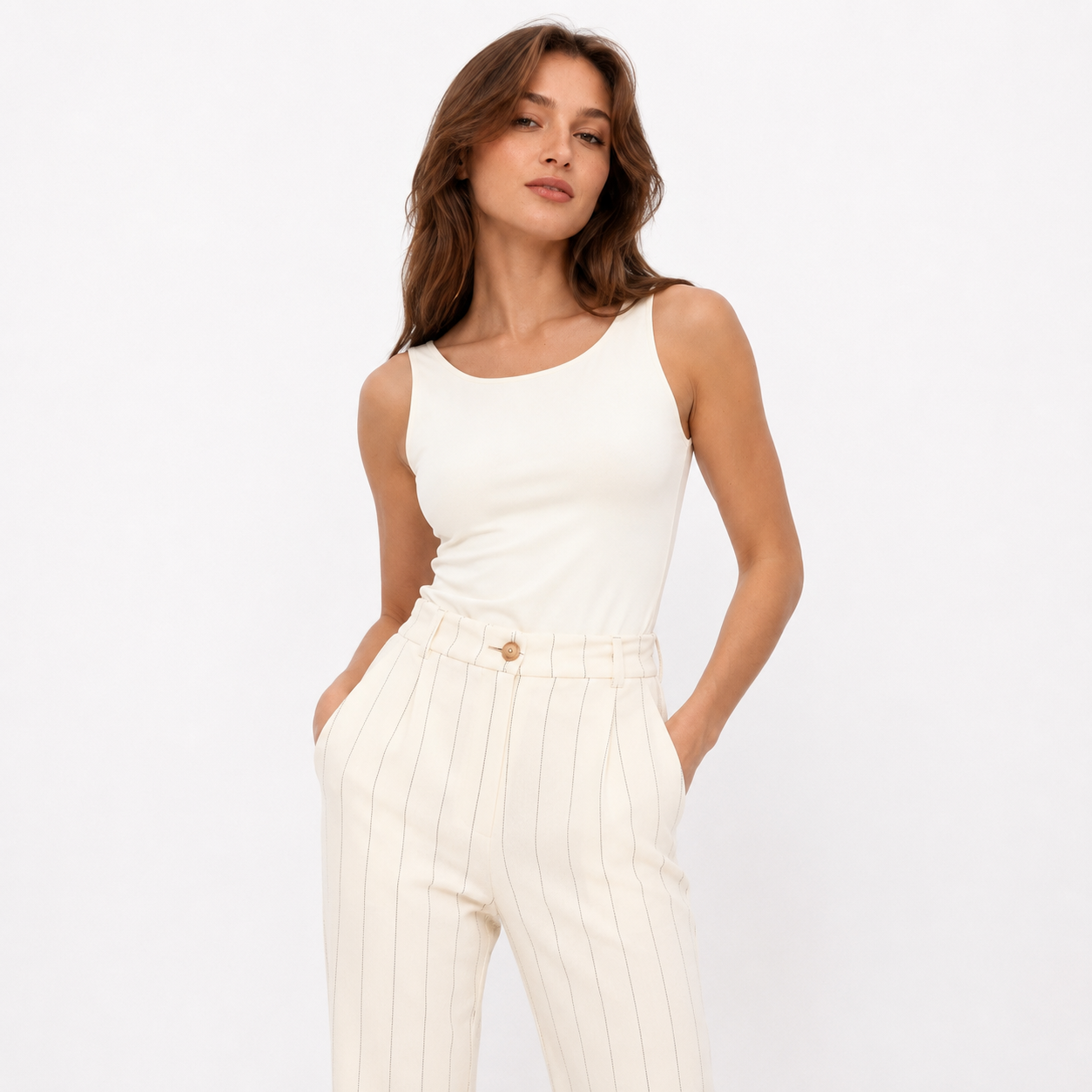 Striped Linen Pants 11446