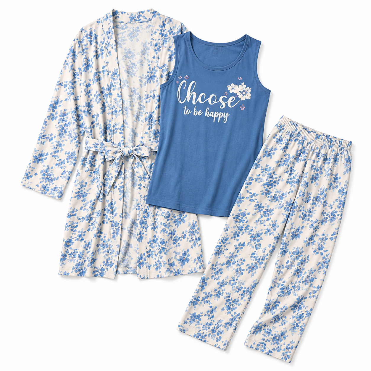 3-Piece Cotton Pajama Set 9625