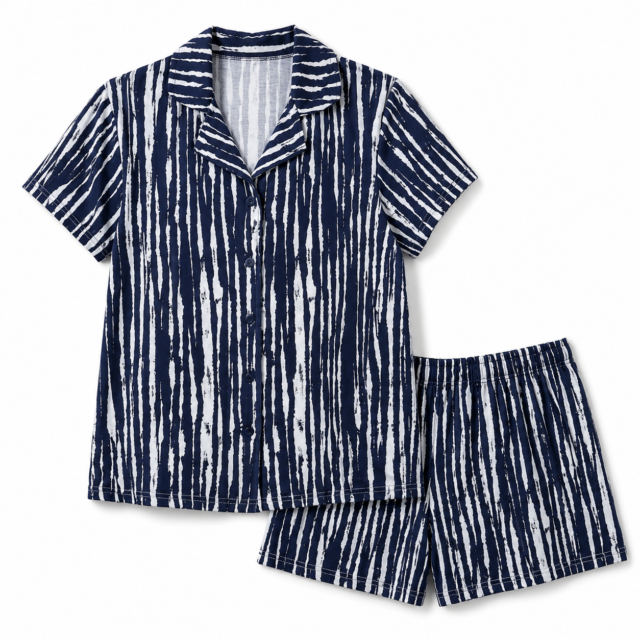 Striped Short-Sleeve Pajama 9887