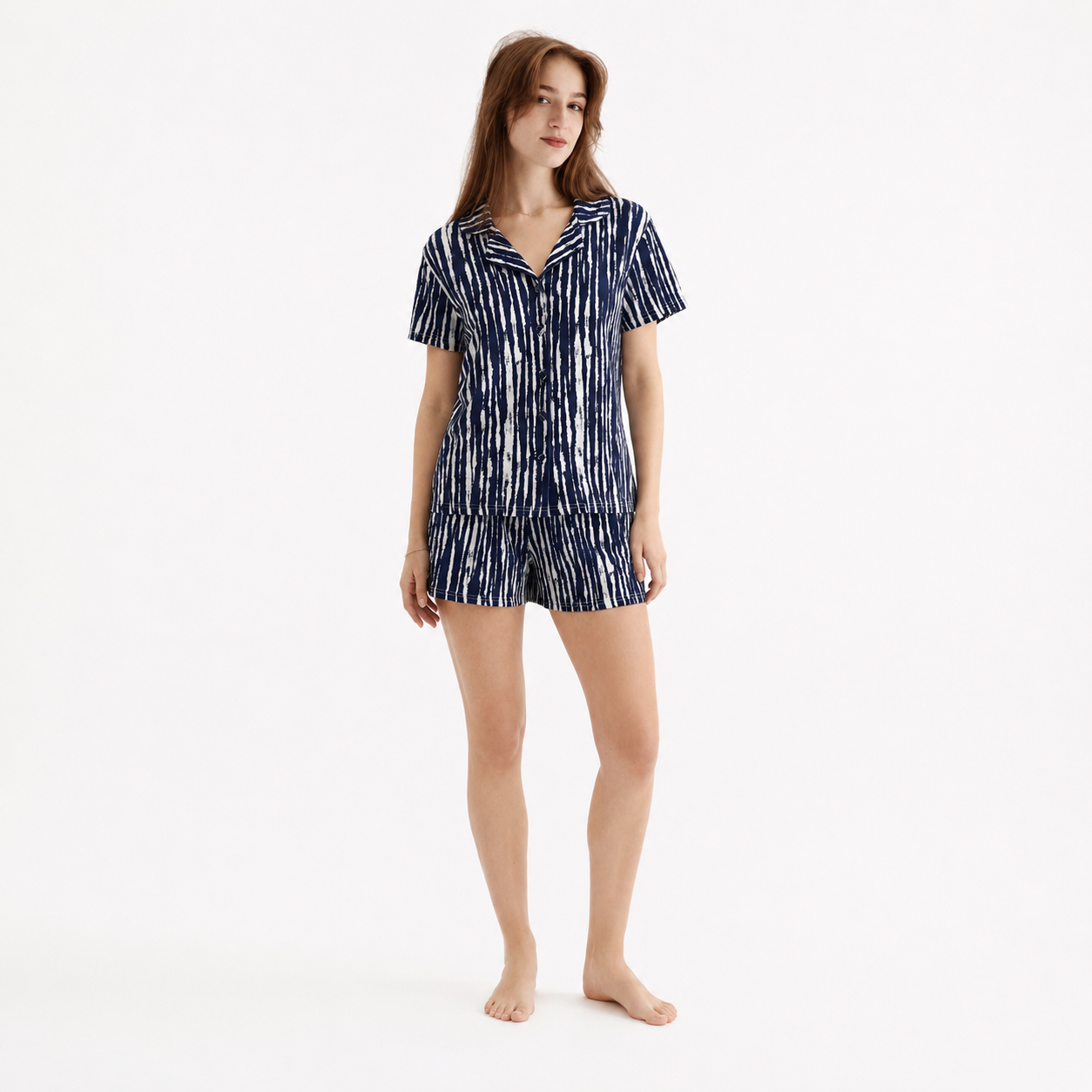 Striped Short-Sleeve Pajama 9887