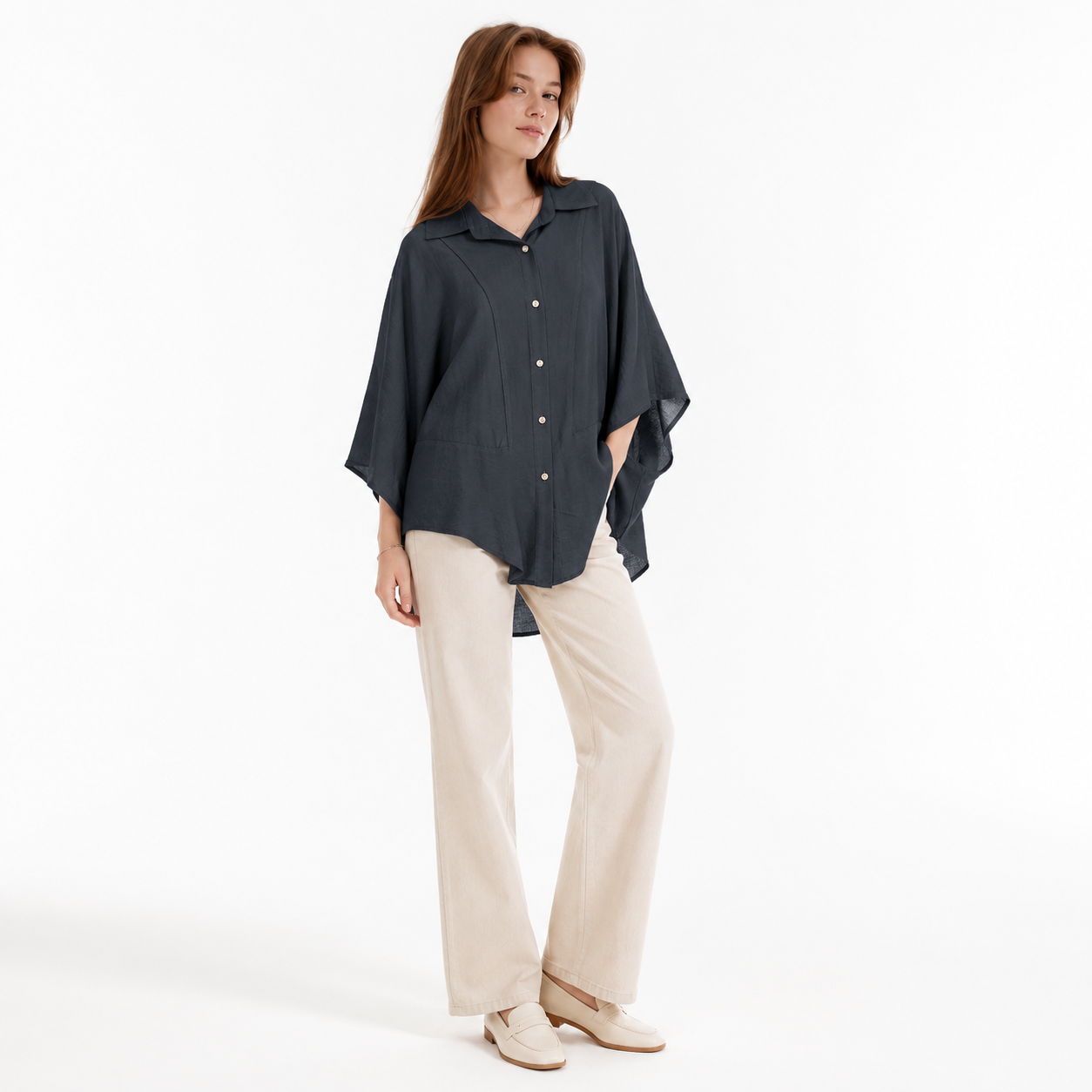 Oversized Poncho Shirt 11511