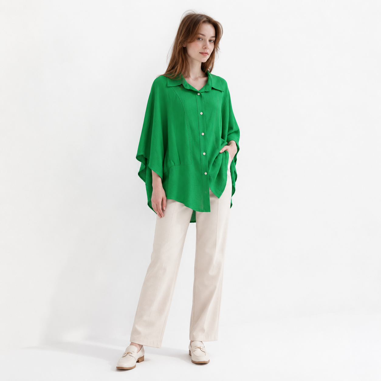Oversized Poncho Shirt 11511