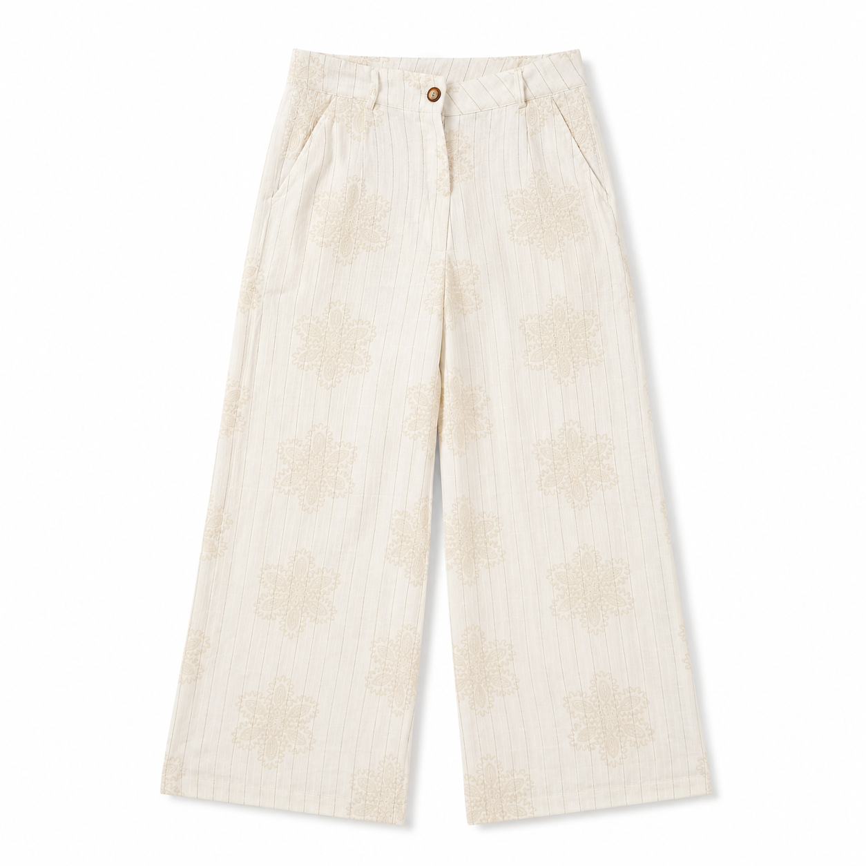 Embroidered Linen Pants 11447