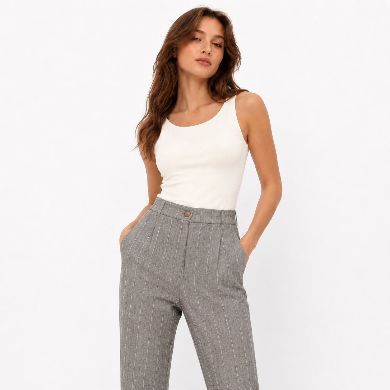 Striped Linen Pants 11446