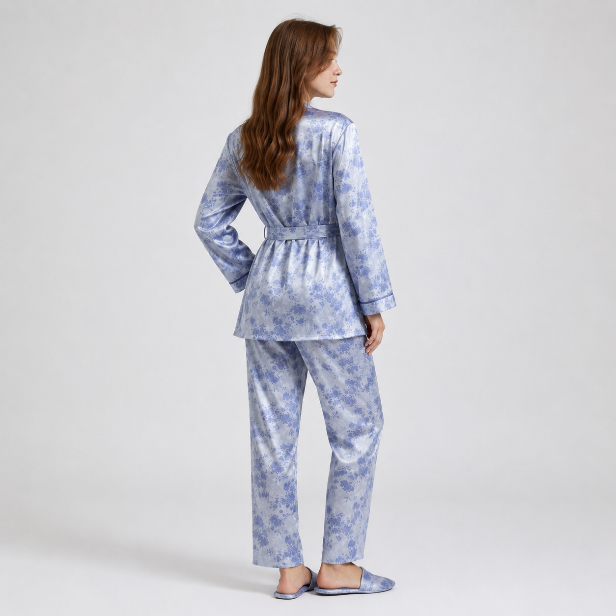 Satin Robe Pajama Set 9599