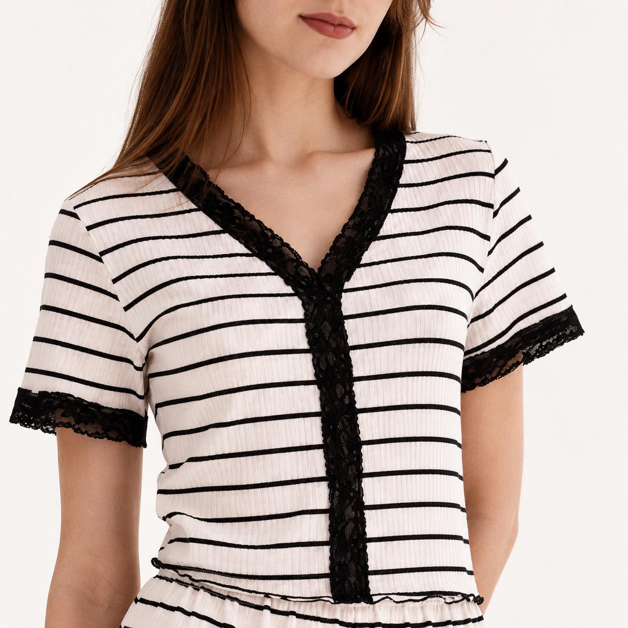 Striped Short Pajama Set 10021