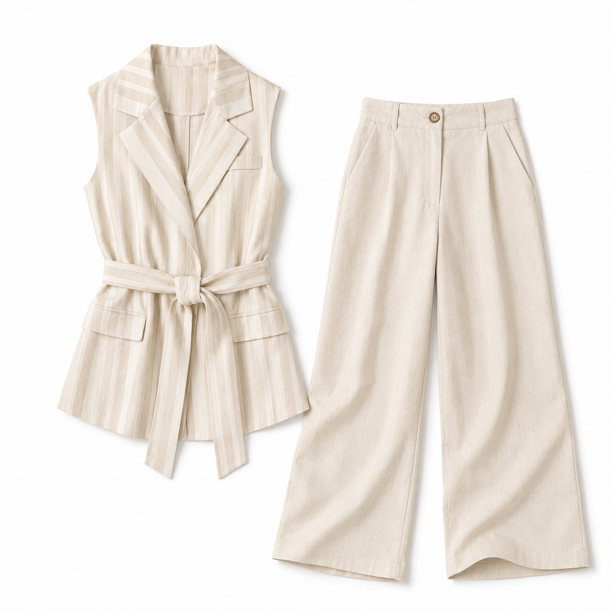 Striped Sleeveless Set 11365