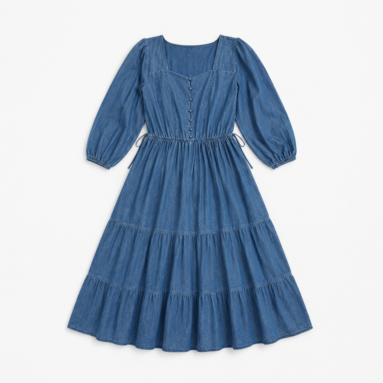 Buttoned Denim Dress 11036
