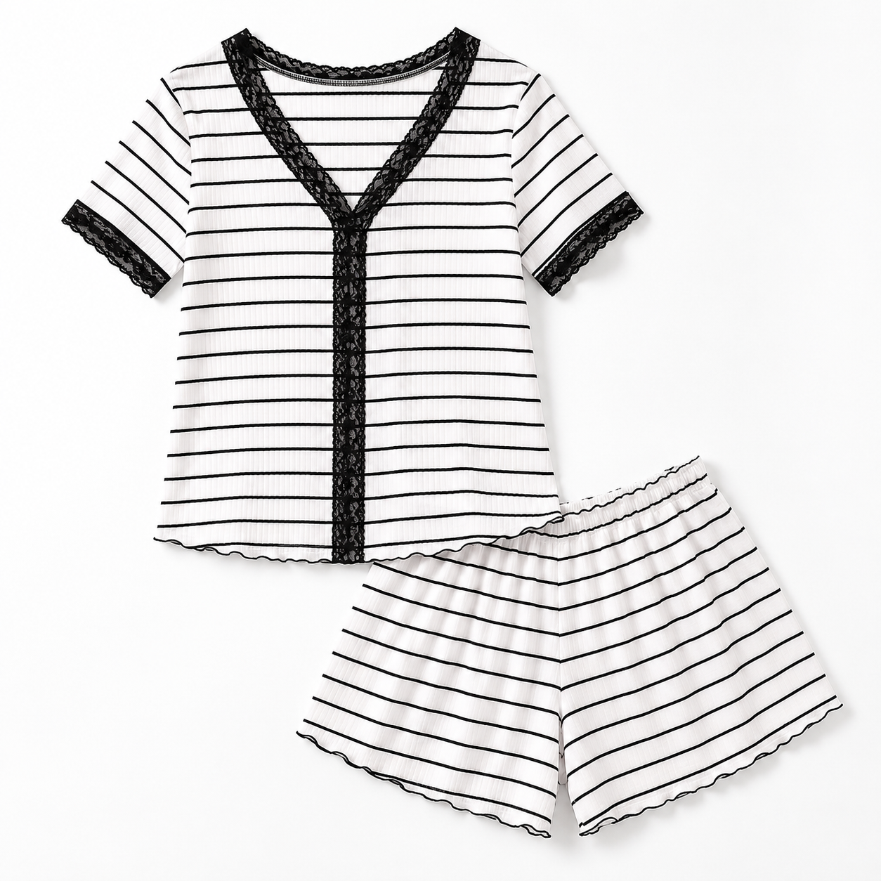 Striped Short Pajama Set 10021