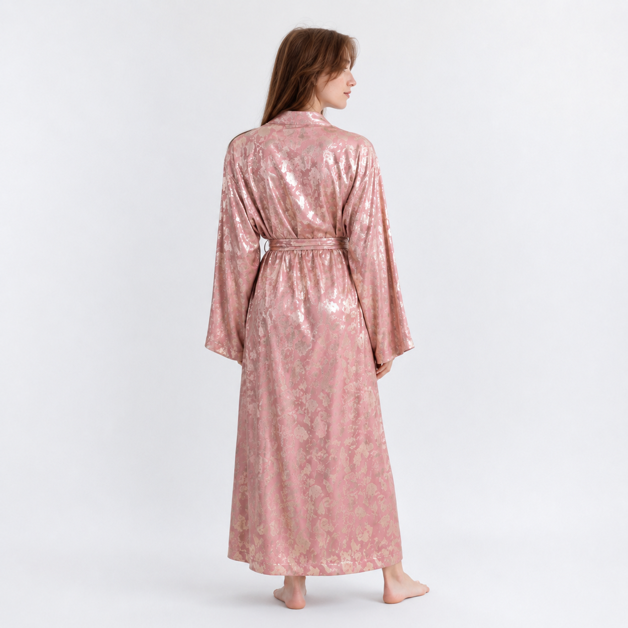 Long Satin Robe 9928